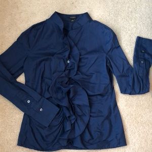 Ann Taylor ruffle button up blouse Size 8